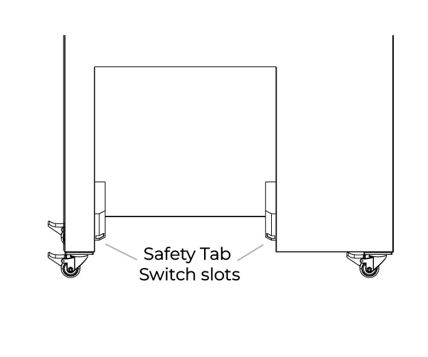Safety tab switch slots